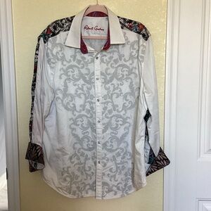 Robert Graham White and Gray Swirl Men's Shirt